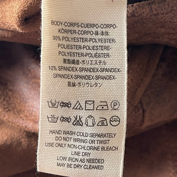 Free People size 25 Never Let Go Brown Faux Leather Leggings Pull-On Stretch - Picture 6 of 10